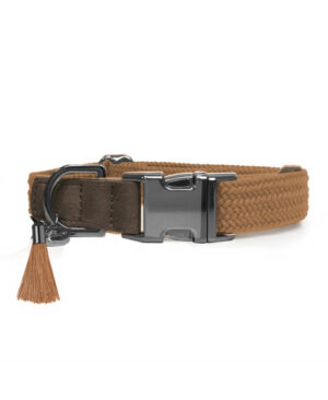 Obroża KAYA Brown- Adjustable Collar Milk&Pepper